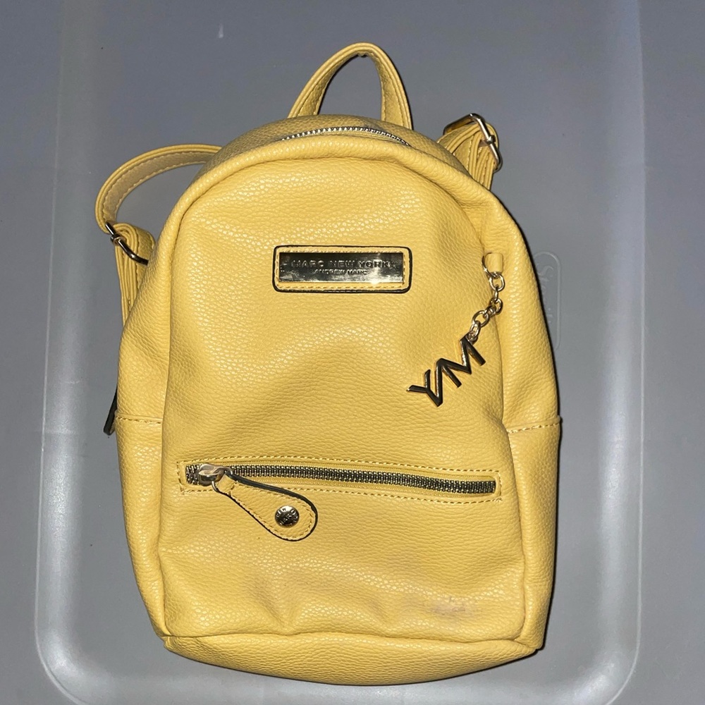 Marc New York Womens Yellow Backpack Purse